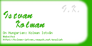 istvan kolman business card