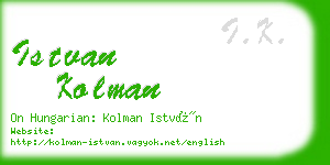 istvan kolman business card